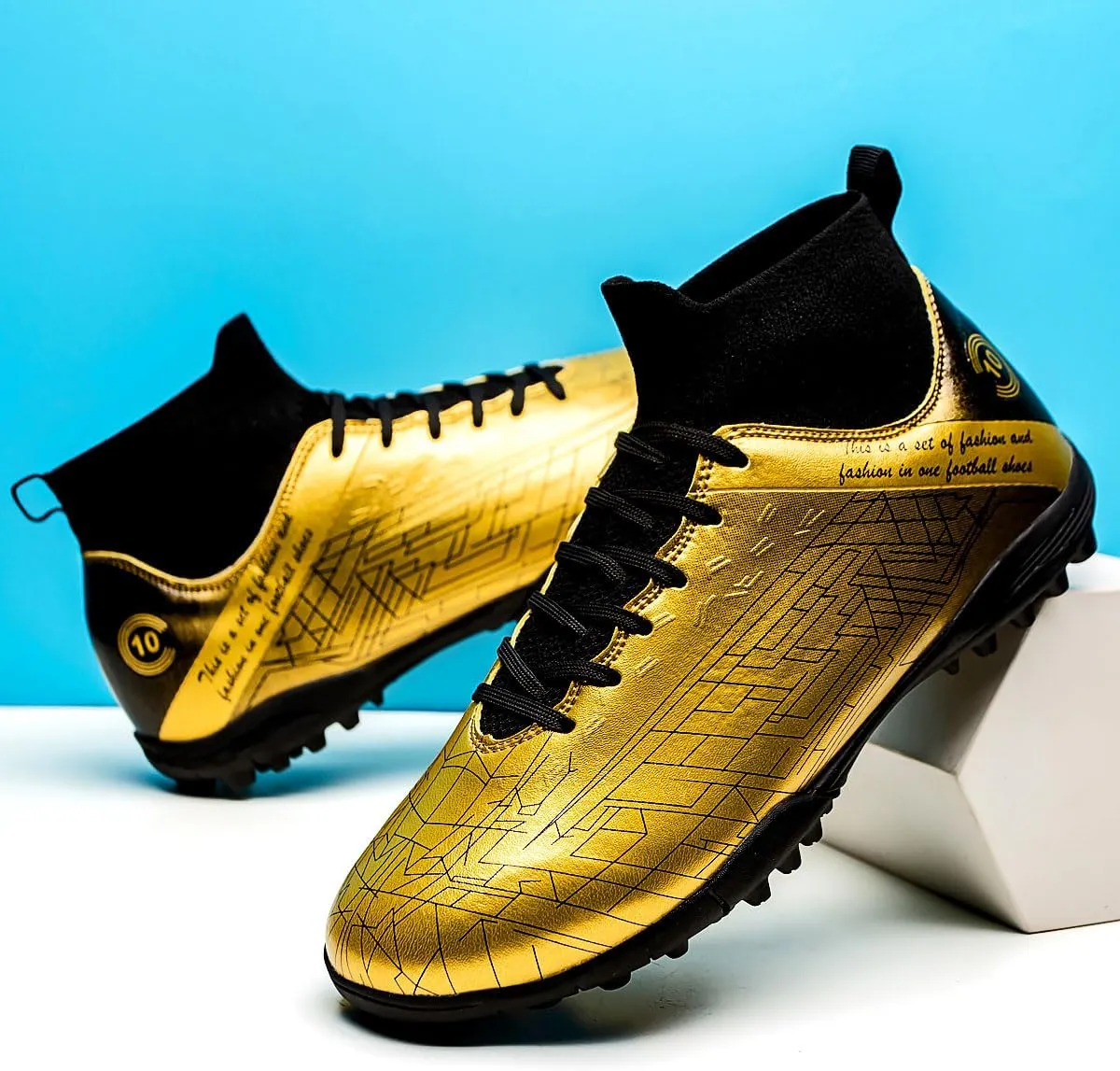 Men's Anti Slip and wear-Resistant Soccer Shoes, Suitable for Various Places Such as Indoor and Outdoor Artificial Turf, Professional Football Shoes for competitions.