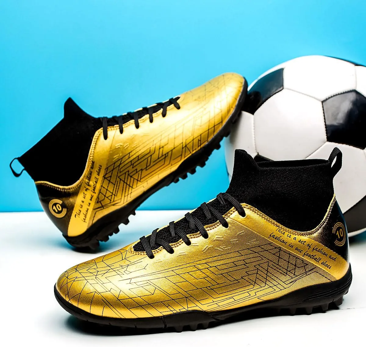 Men's Anti Slip and wear-Resistant Soccer Shoes, Suitable for Various Places Such as Indoor and Outdoor Artificial Turf, Professional Football Shoes for competitions.