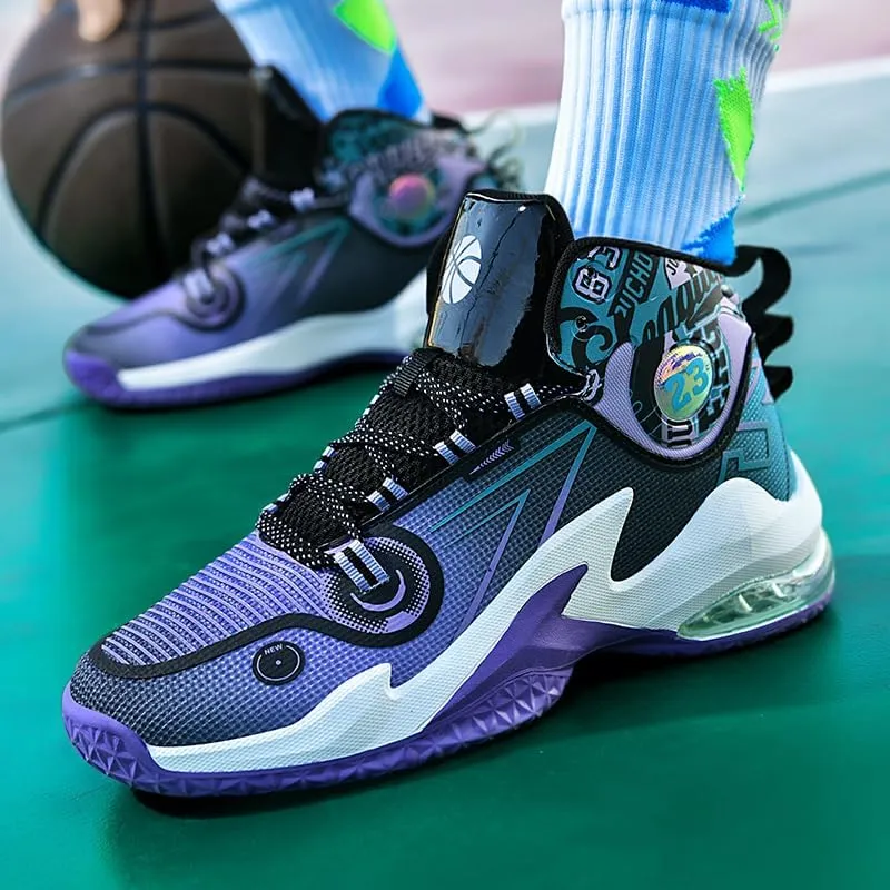Men's Basketball Shoes Breathable Non Slip Sneakers High Top Ultra-Light Fashion Outdoor Sports Shoes
