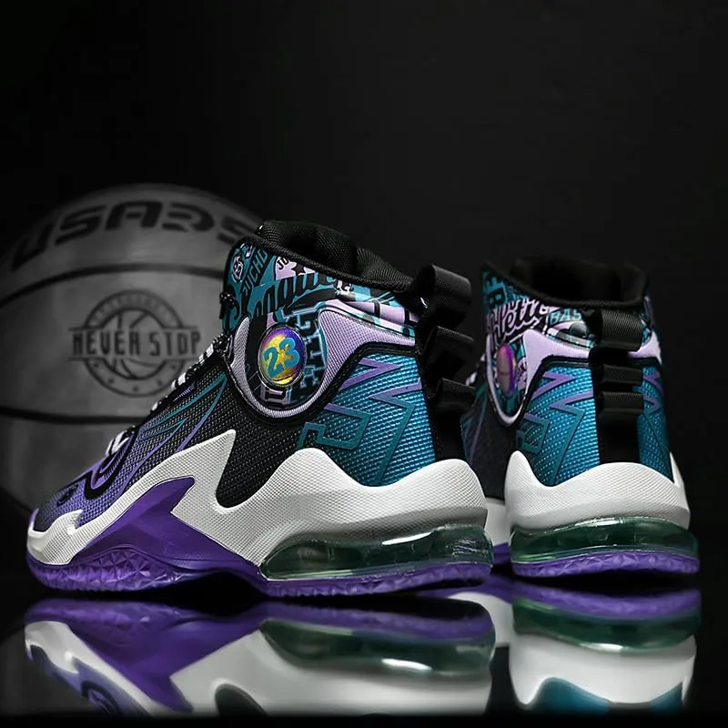 Men's Basketball Shoes Breathable Non Slip Sneakers High Top Ultra-Light Fashion Outdoor Sports Shoes