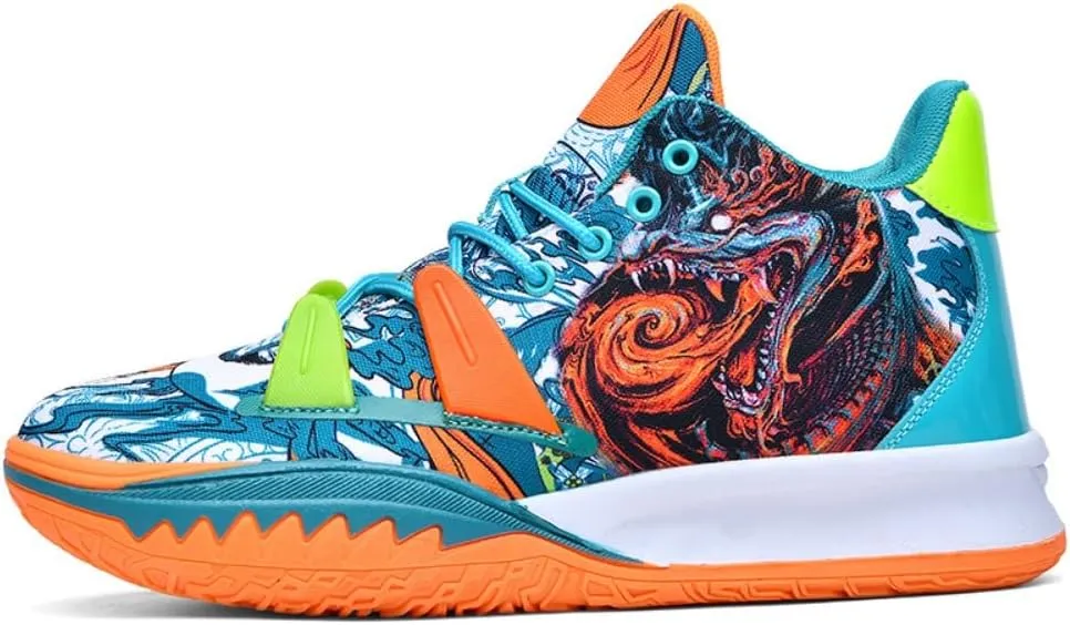 Men??s Basketball Shoes, Indoor or Outdoor, Street or Court (6.5,White Purple)(White Orange,6.5)