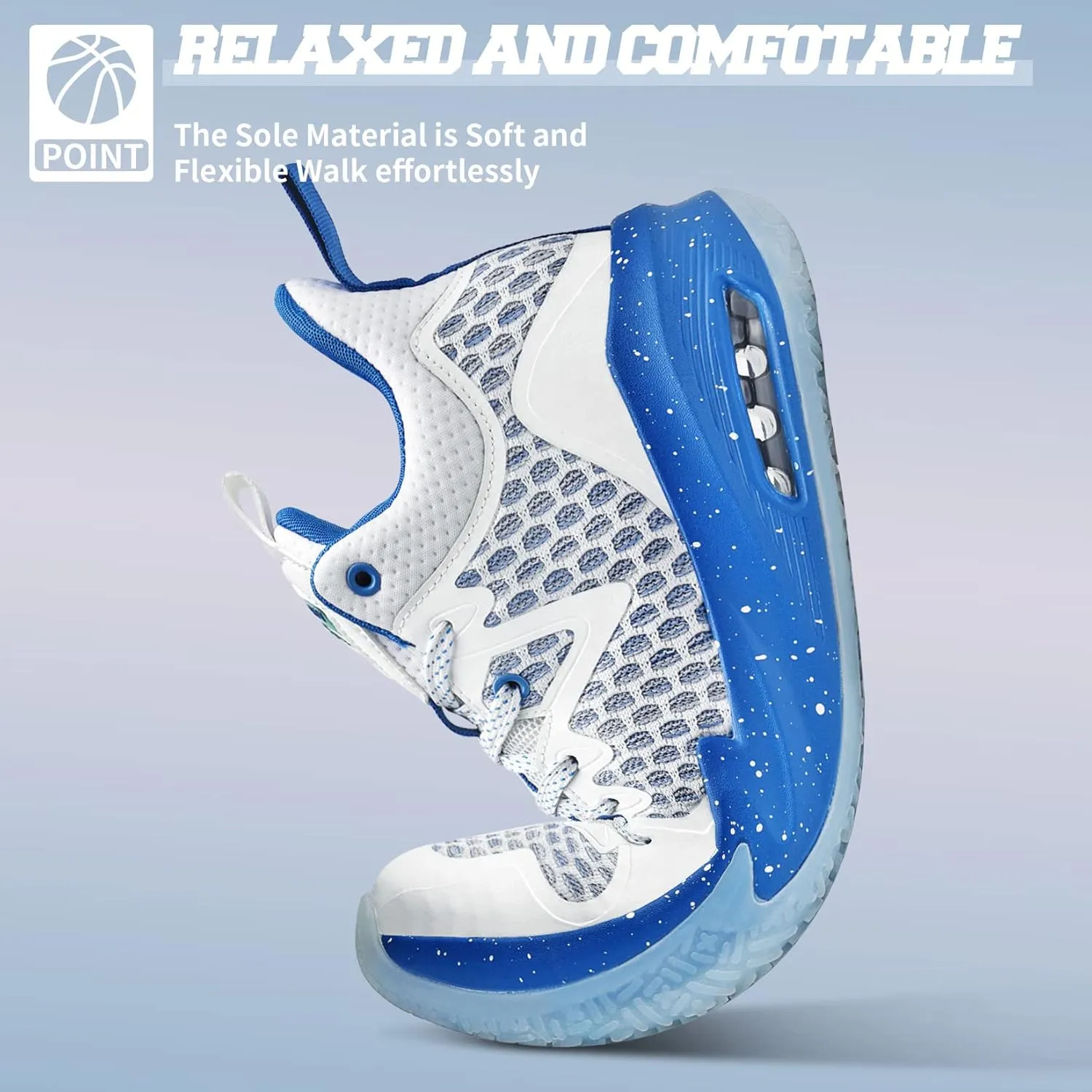 Men's Basketball Sneakers Arch Support Breathable Sports Shoes Anti Slip Training Shoes High Top Running Shoe(White,7.5)