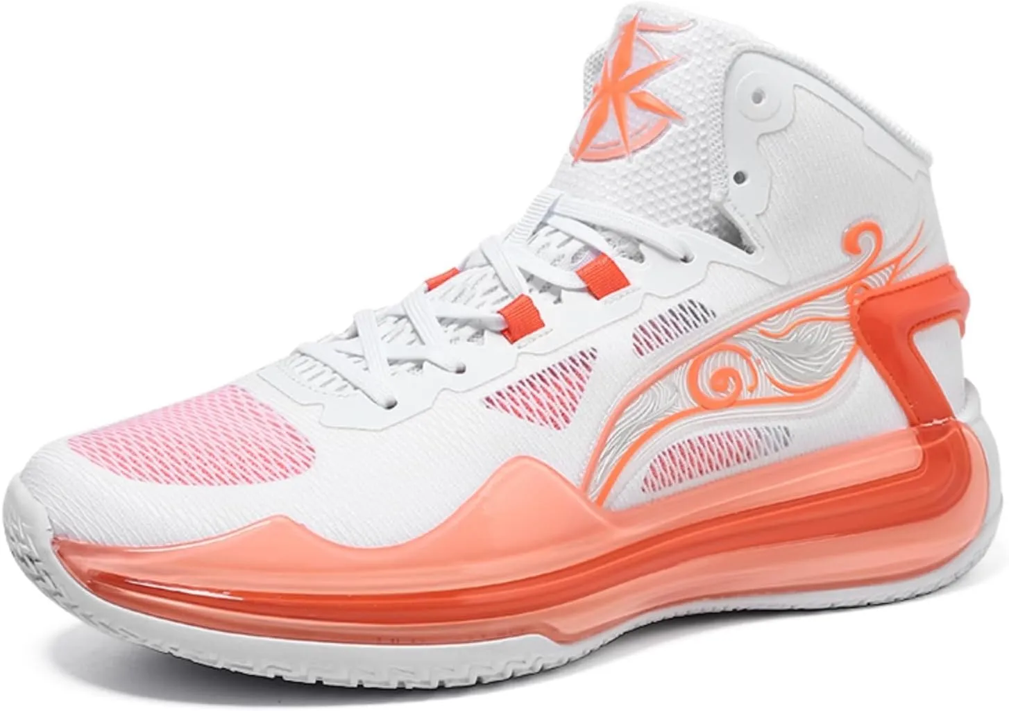 Mens Fashion Breathable Mesh High Top Lace Up Basketball Shoes Non Slip Lightweight Sport Sneakers for Walking Running Tennis Volleyball
