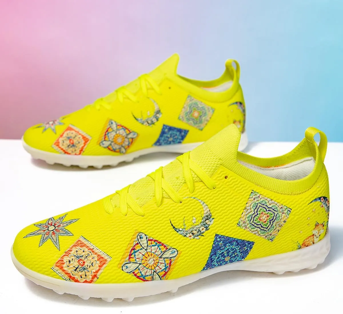 Men's Football Shoes, Indoor and Outdoor Artificial Field Shoes, Low top, Medium Width Version, Training Football Boots