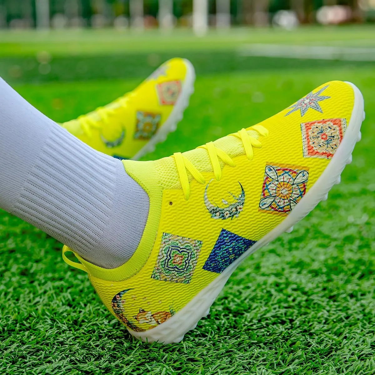 Men's Football Shoes, Indoor and Outdoor Artificial Field Shoes, Low top, Medium Width Version, Training Football Boots