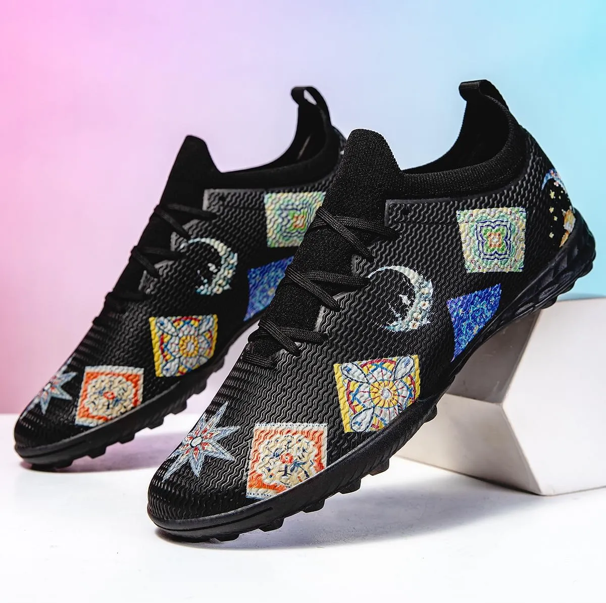 Men's Football Shoes, Indoor and Outdoor Artificial Field Shoes, Low top, Medium Width Version, Training Football Boots