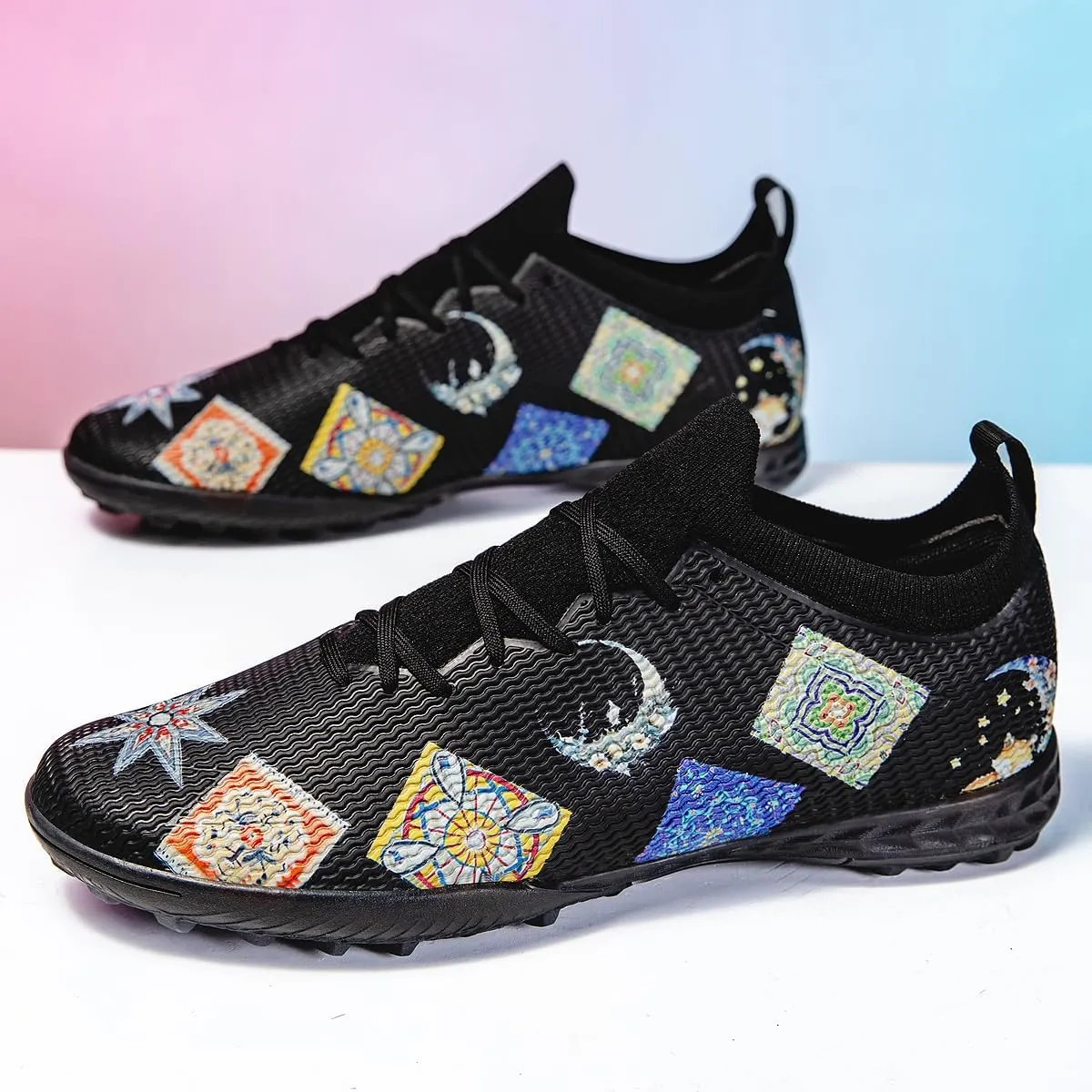 Men's Football Shoes, Indoor and Outdoor Artificial Field Shoes, Low top, Medium Width Version, Training Football Boots