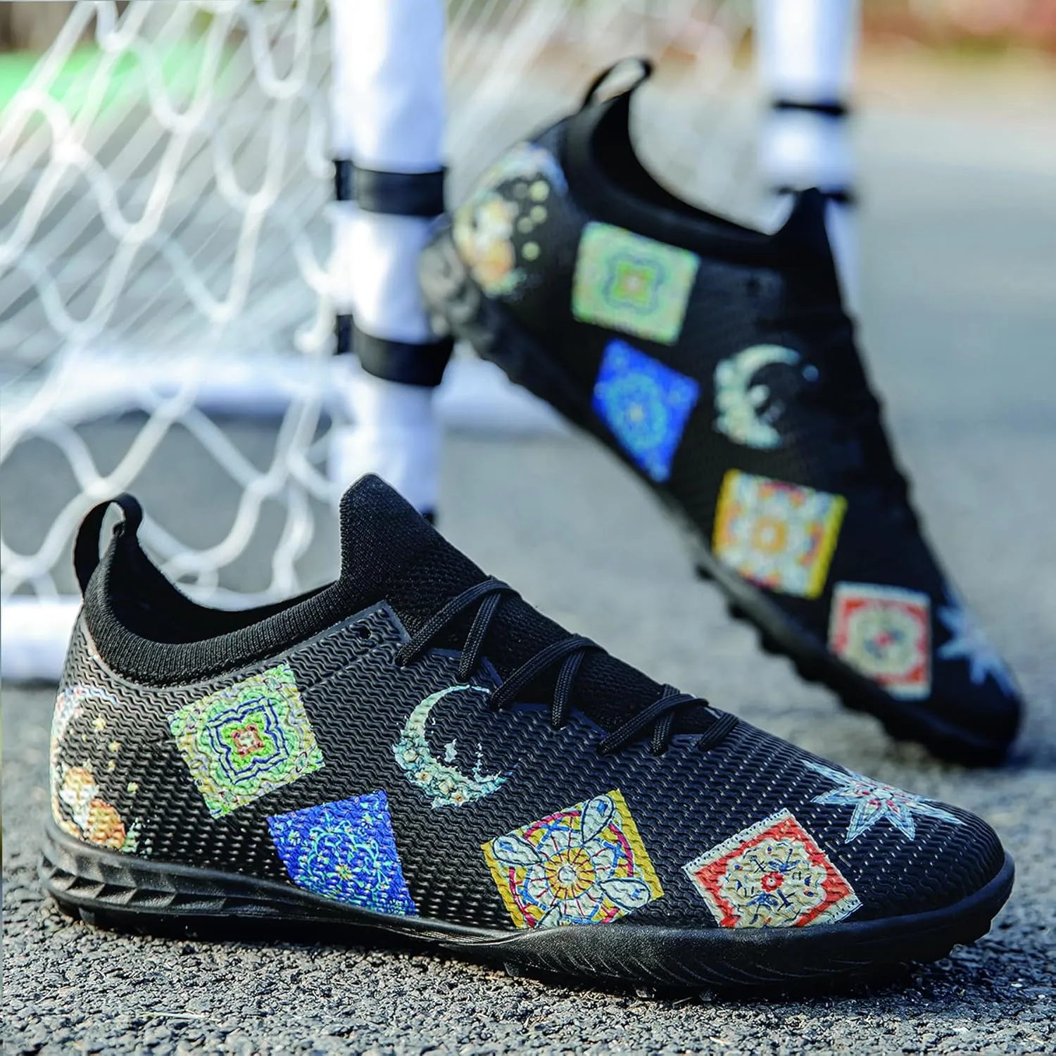 Men's Football Shoes, Indoor and Outdoor Artificial Field Shoes, Low top, Medium Width Version, Training Football Boots