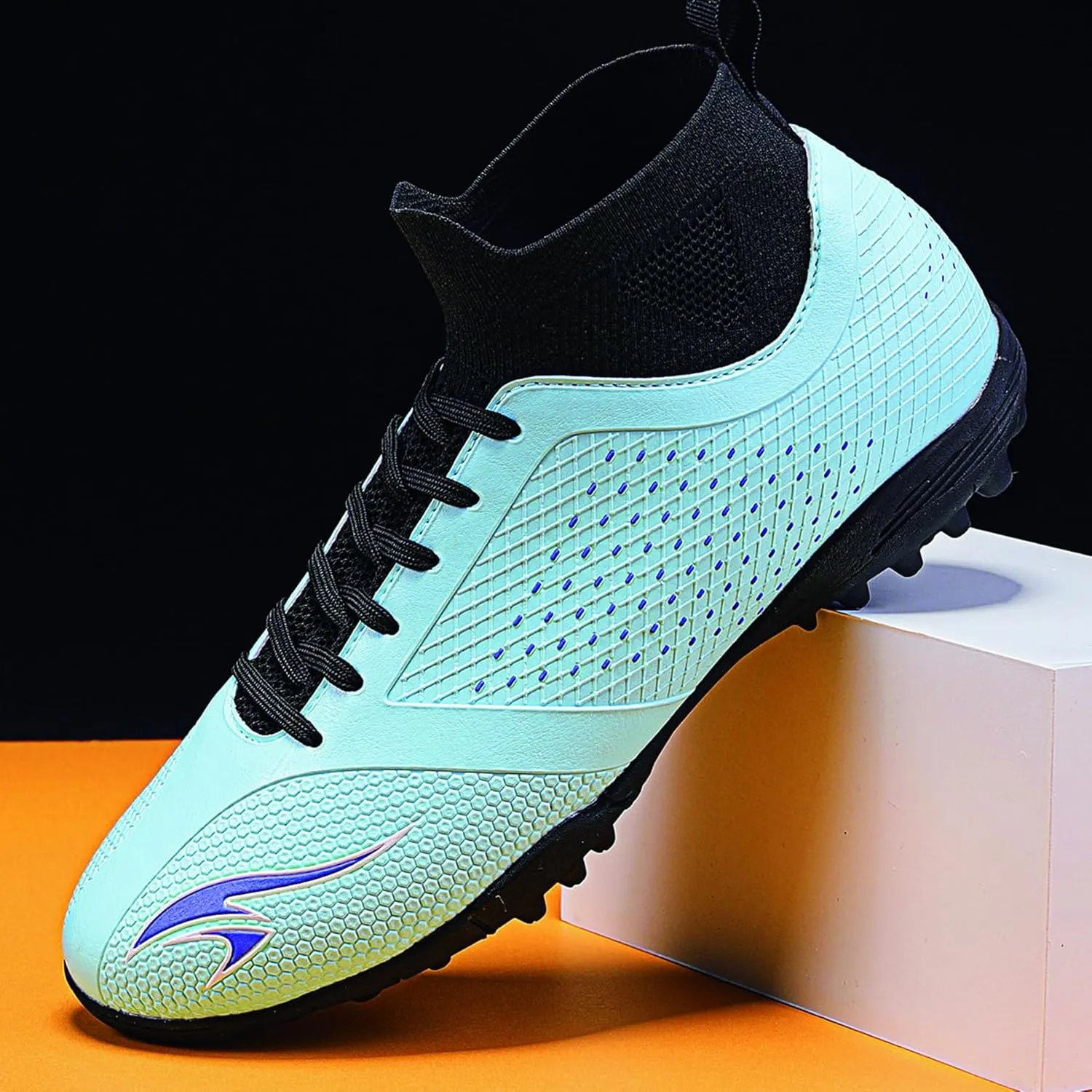 Men's Football Shoes Outdoor Lightweight high top Anti Slip Sports Boots, Stable Support, Anti Slip and Durable
