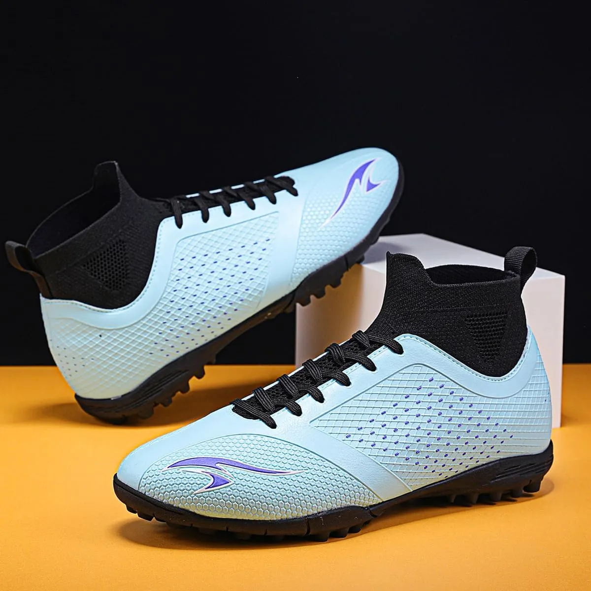 Men's Football Shoes Outdoor Lightweight high top Anti Slip Sports Boots, Stable Support, Anti Slip and Durable