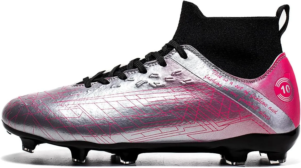 Men's Football Shoes with lace up Anti Slip Spikes are Lightweight, Comfortable, Anti Slip, and Durable, Suitable for Professional Match Training