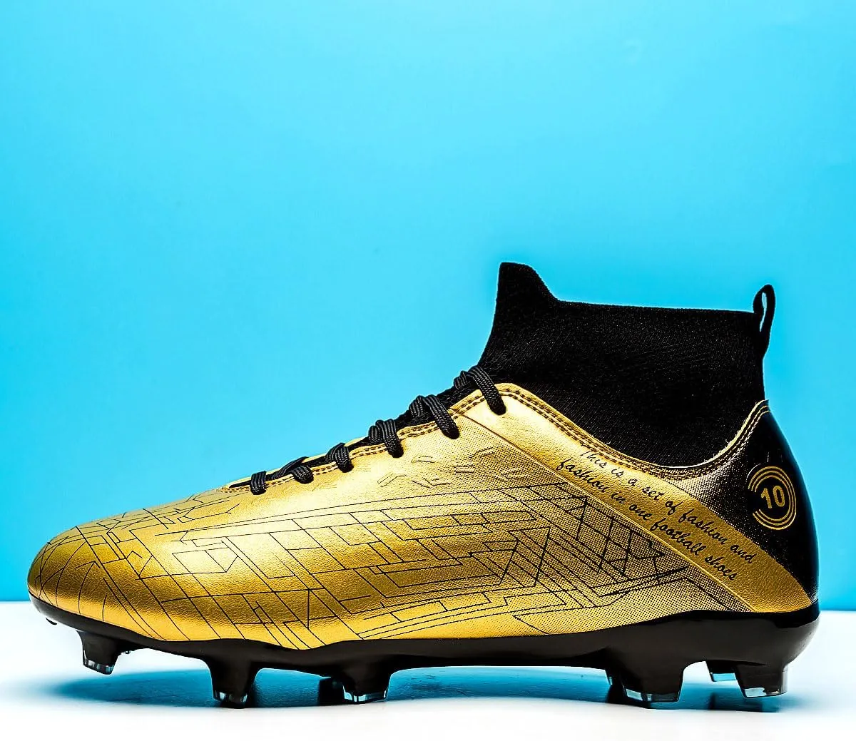 Men's Football Shoes with lace up Anti Slip Spikes are Lightweight, Comfortable, Anti Slip, and Durable, Suitable for Professional Match Training