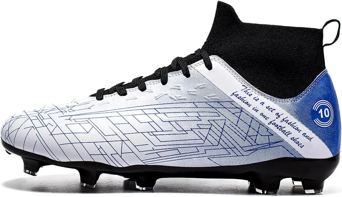 Men's Football Shoes with lace up Anti Slip Spikes are Lightweight, Comfortable, Anti Slip, and Durable, Suitable for Professional Match Training