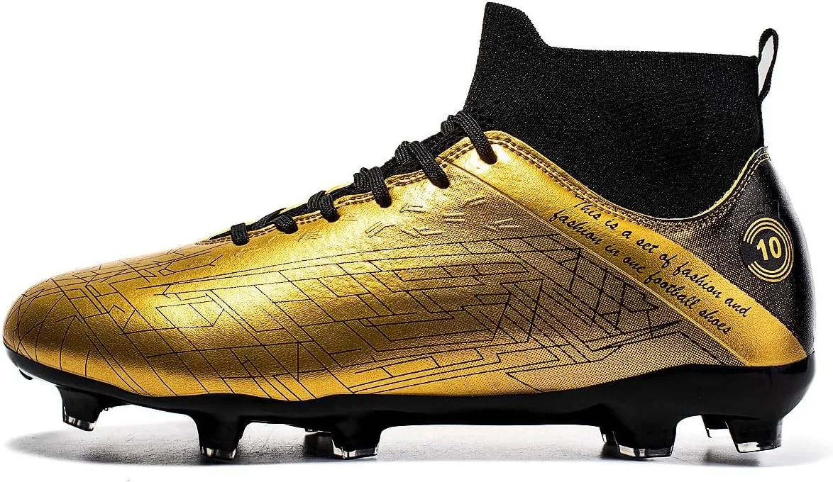 Men's Football Shoes with lace up Anti Slip Spikes are Lightweight, Comfortable, Anti Slip, and Durable, Suitable for Professional Match Training