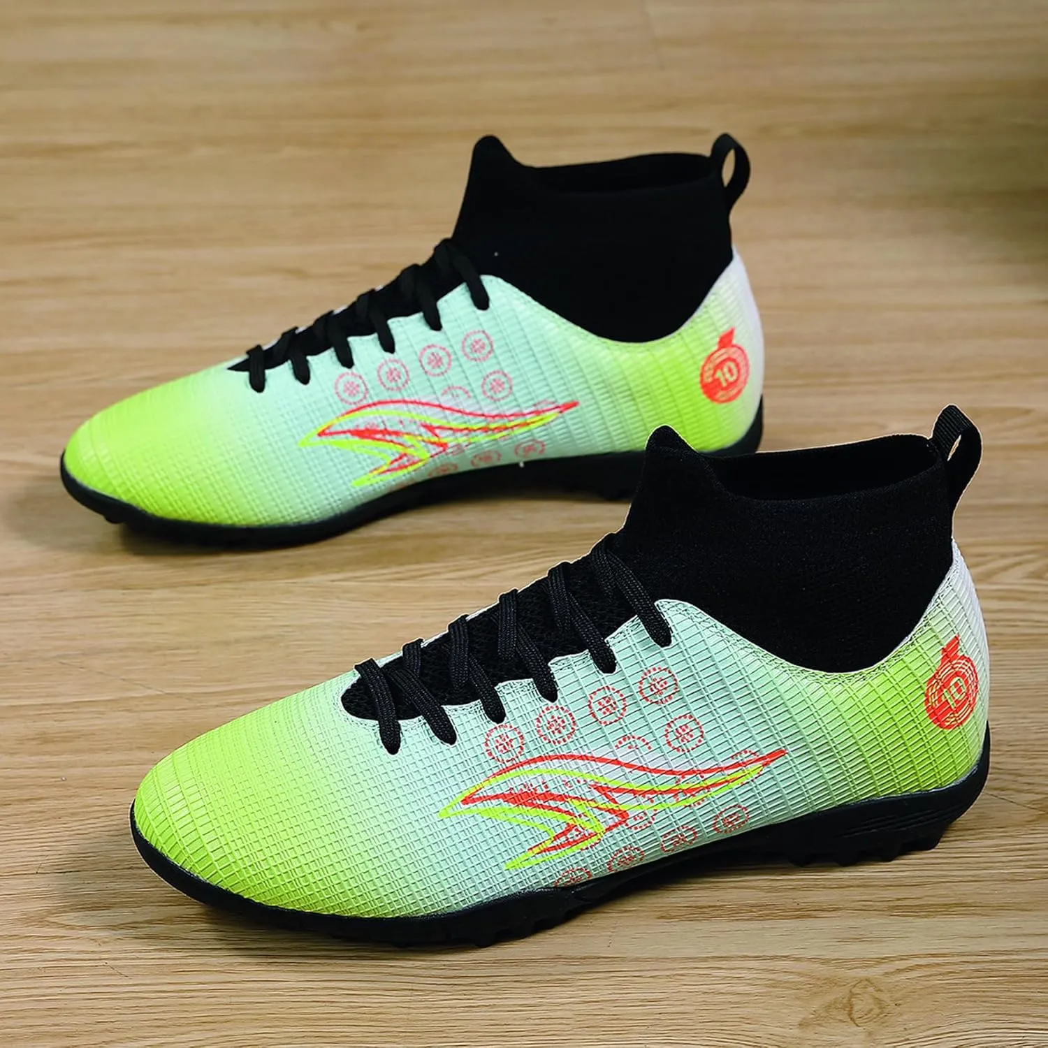 Men's high top Breathable Soccer Shoes, Lightweight lace up Sports Shoes, Indoor and Outdoor Football Shoes