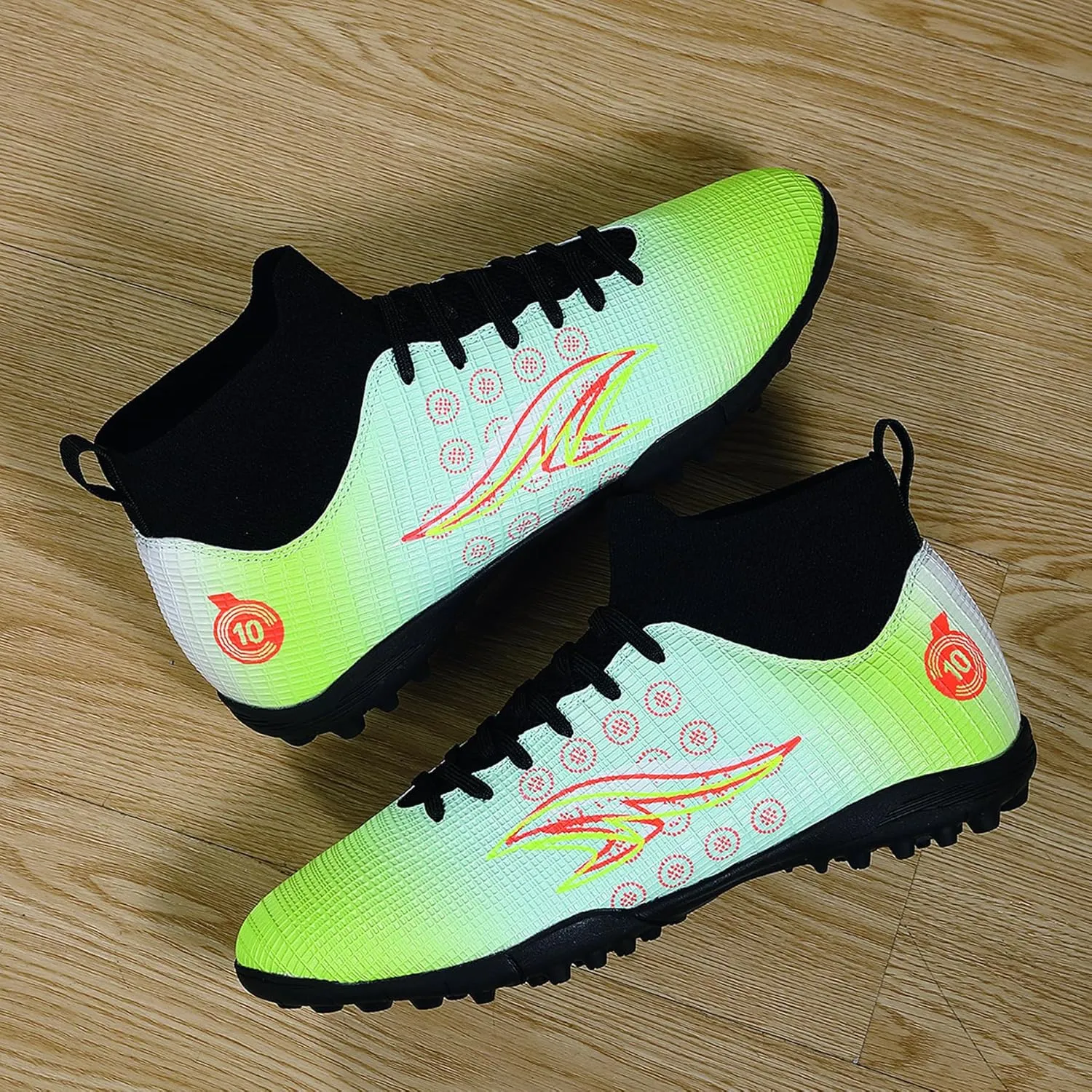 Men's high top Breathable Soccer Shoes, Lightweight lace up Sports Shoes, Indoor and Outdoor Football Shoes
