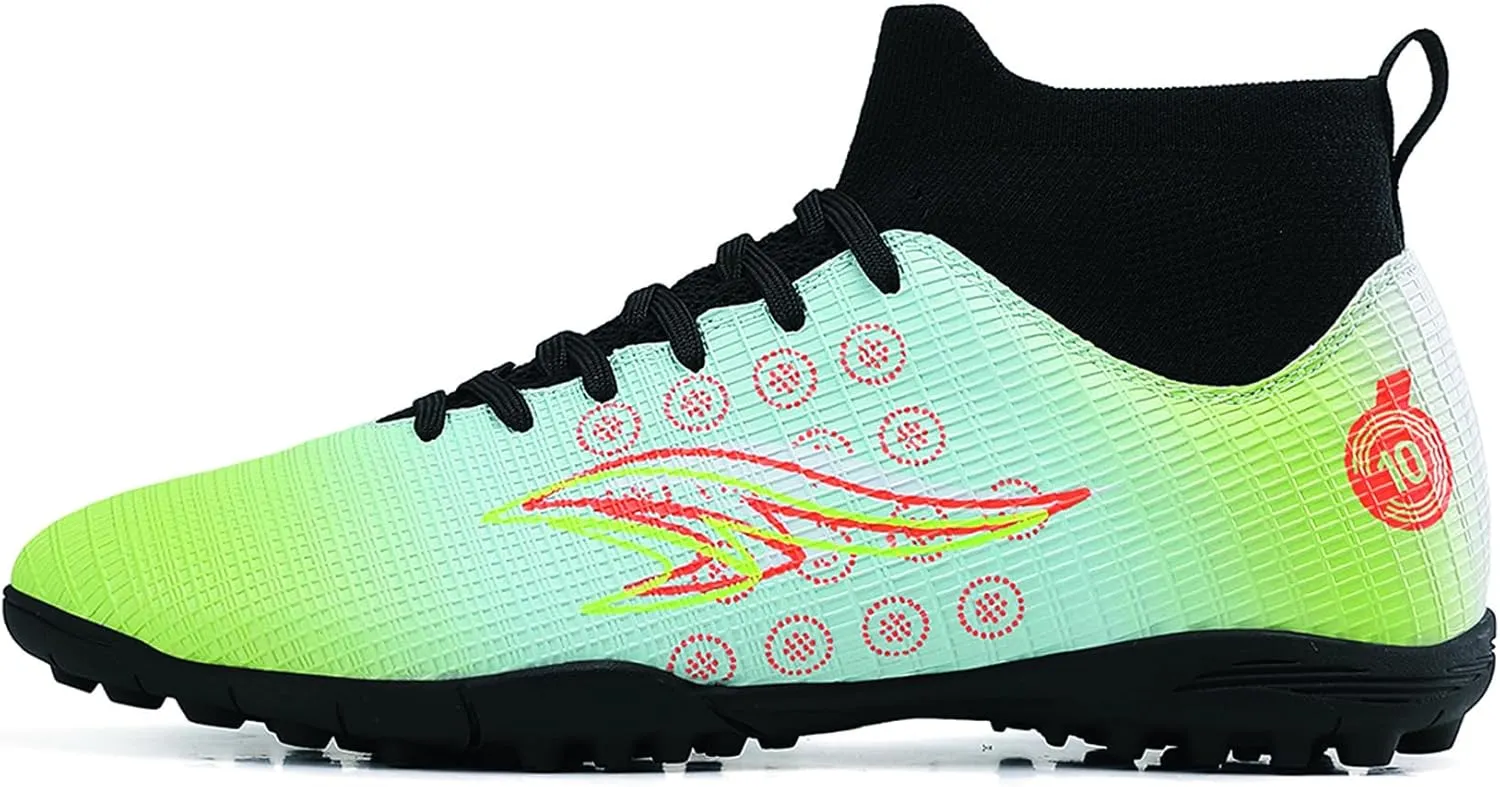Men's high top Breathable Soccer Shoes, Lightweight lace up Sports Shoes, Indoor and Outdoor Football Shoes