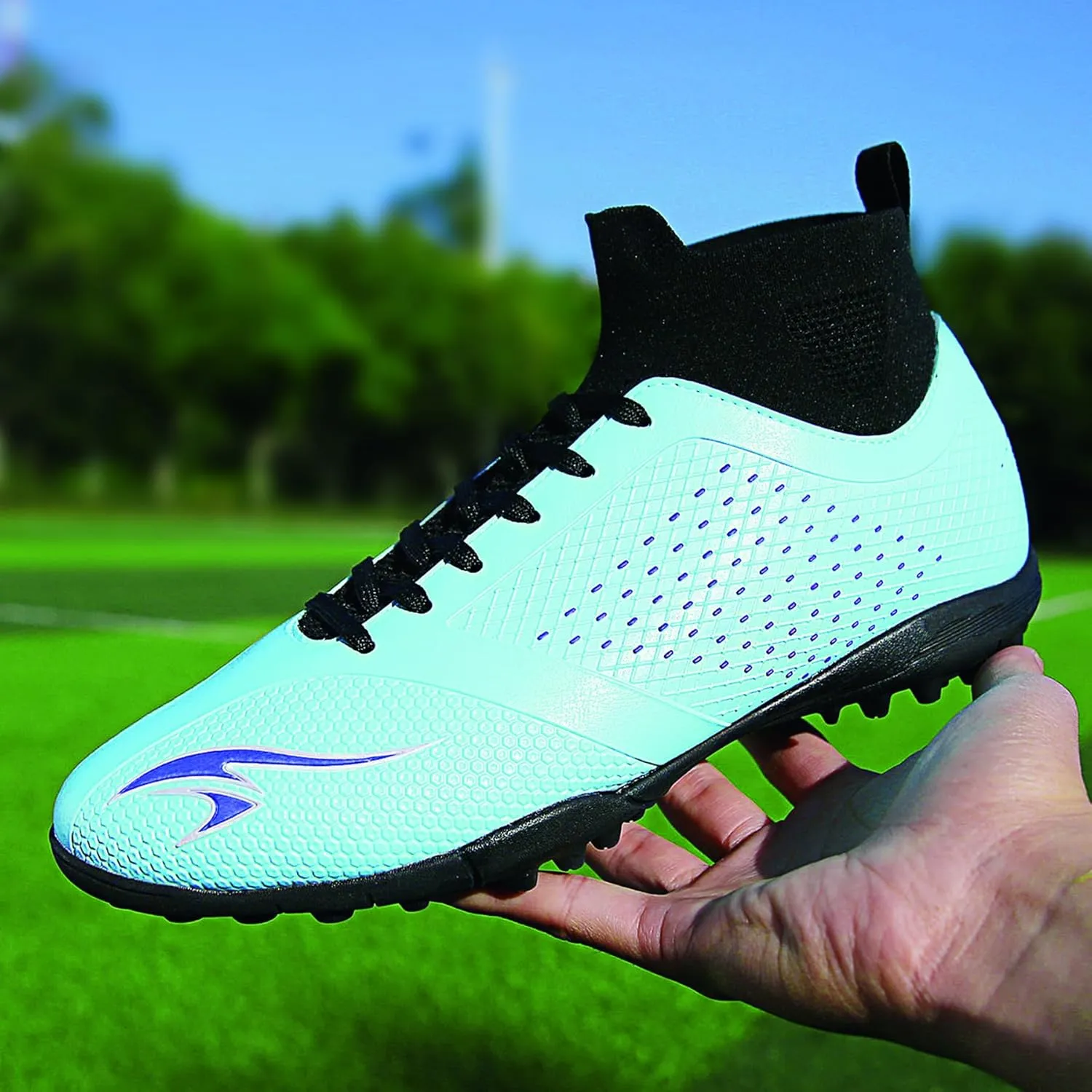 Men's high top Soccer Shoes, Suitable for Professional Match Training, can be Worn Indoors and Outdoors, Breathable and Lightweight