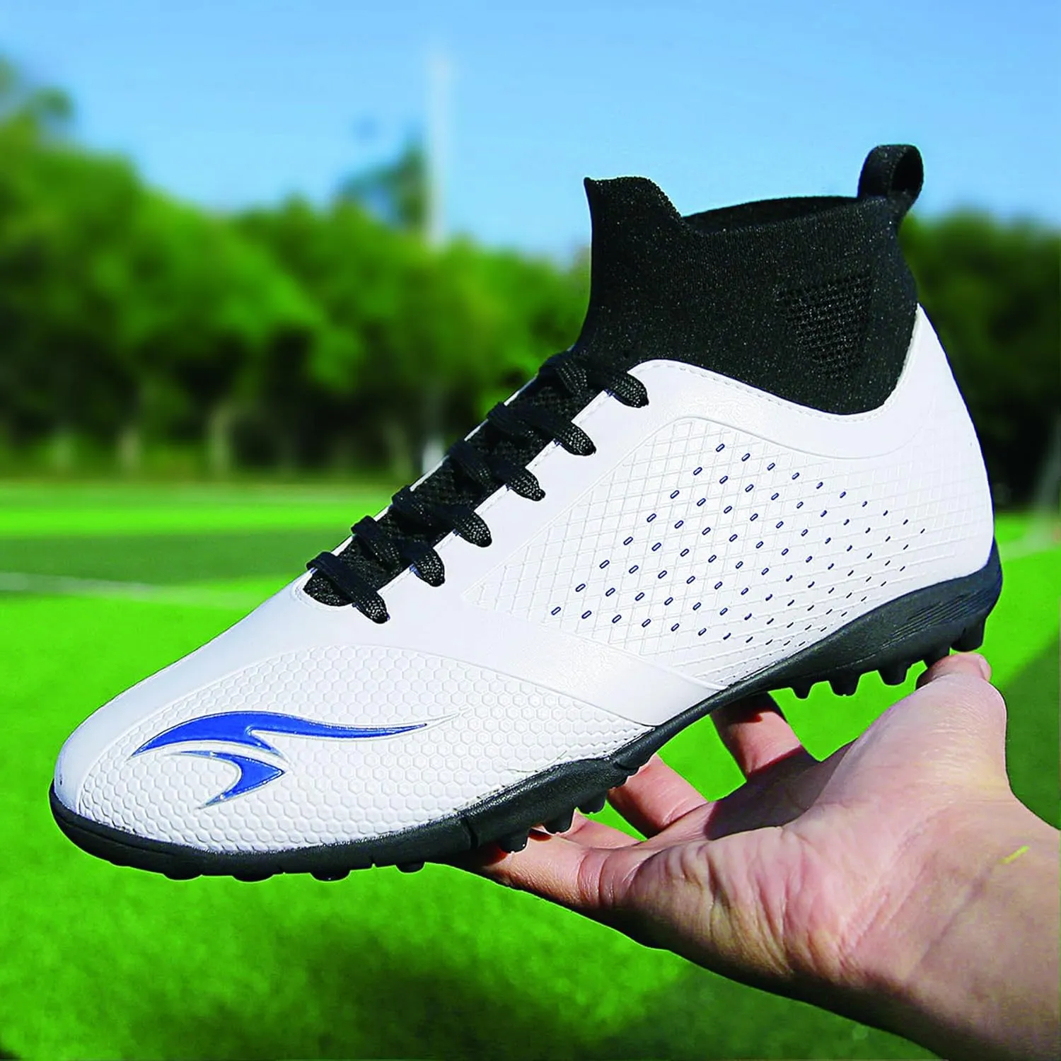 Men's high top Soccer Shoes, Suitable for Professional Match Training, can be Worn Indoors and Outdoors, Breathable and Lightweight