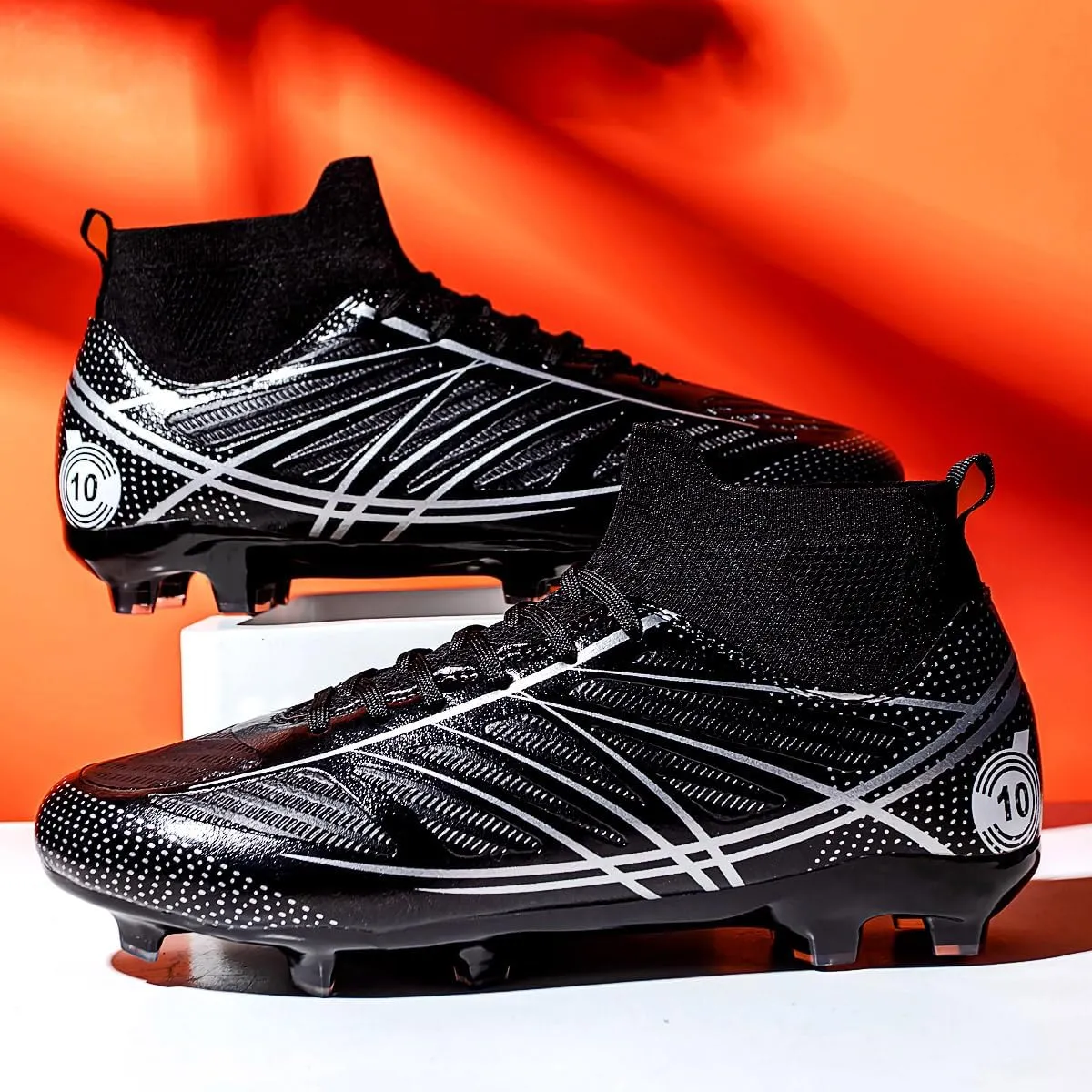 Men's Professional Competition Soccer Shoes, Artificial Turf Anti Slip Training Football Shoes, Lightweight and Flexible.