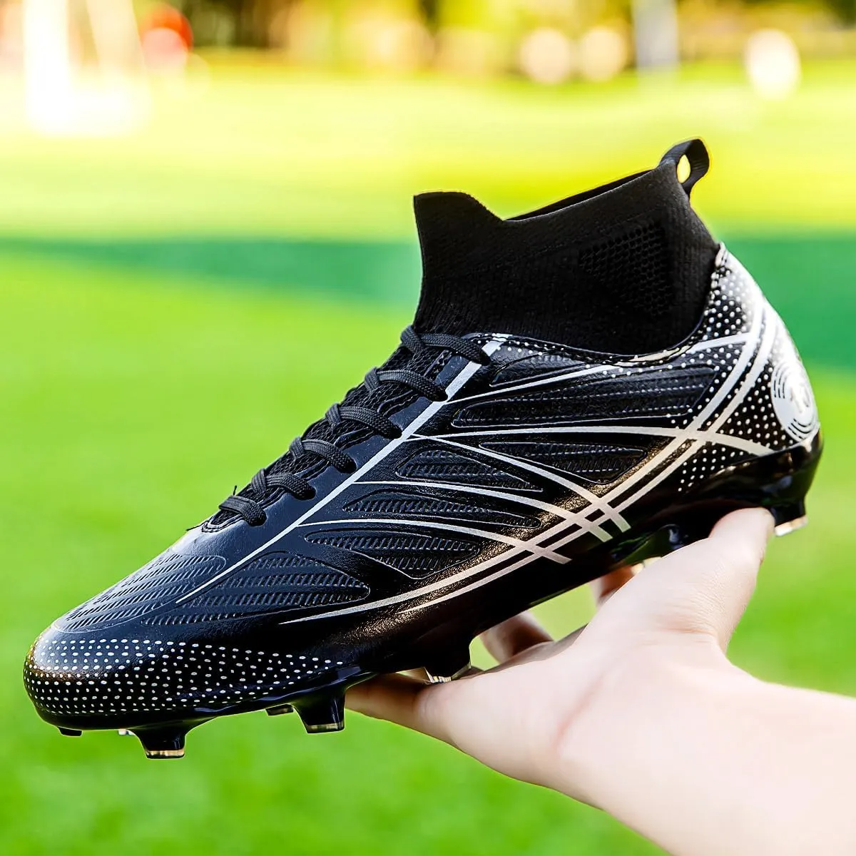 Men's Professional Competition Soccer Shoes, Artificial Turf Anti Slip Training Football Shoes, Lightweight and Flexible.