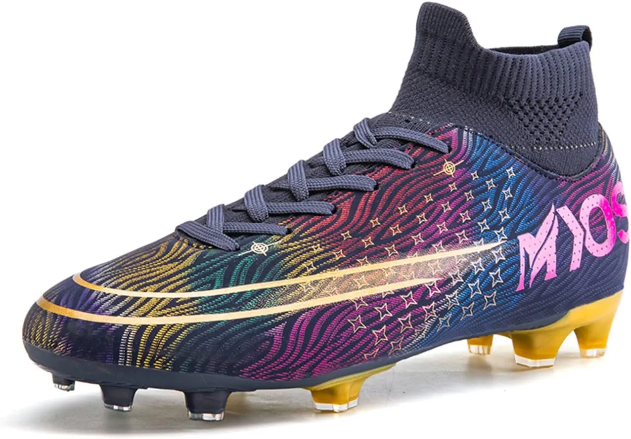 Men's Soccer Shoes Boys Professional High-Top Football Shoes Youth Outdoor Indoor Turf Soccer Cleats