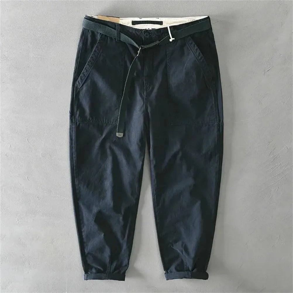 Men's Vintage Casual Loose Wide-Leg Harem Trousers Solid Casual Outdoors Cargo Pants