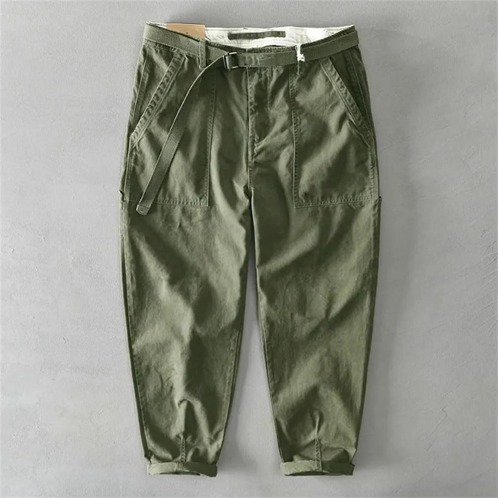 Men's Vintage Casual Loose Wide-Leg Harem Trousers Solid Casual Outdoors Cargo Pants