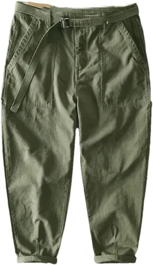 Men's Vintage Casual Loose Wide-Leg Harem Trousers Solid Casual Outdoors Cargo Pants