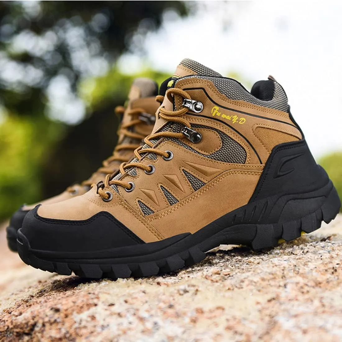 Mens Waterproof Walking Shoes Quick Drying Hiking Footwear Outdoor Shoes Rubber Sole Camping Hiking