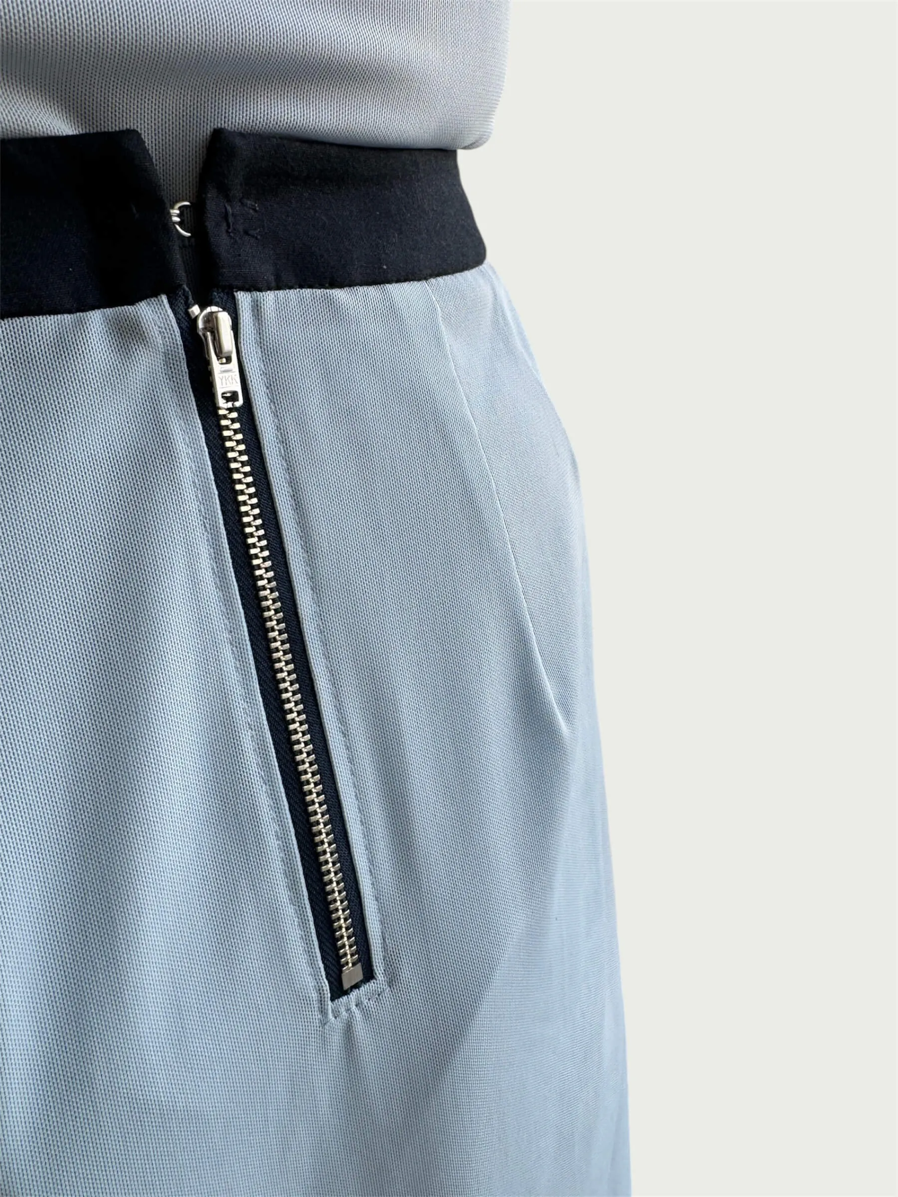 Mesh Pencil Skirt in Powder Blue