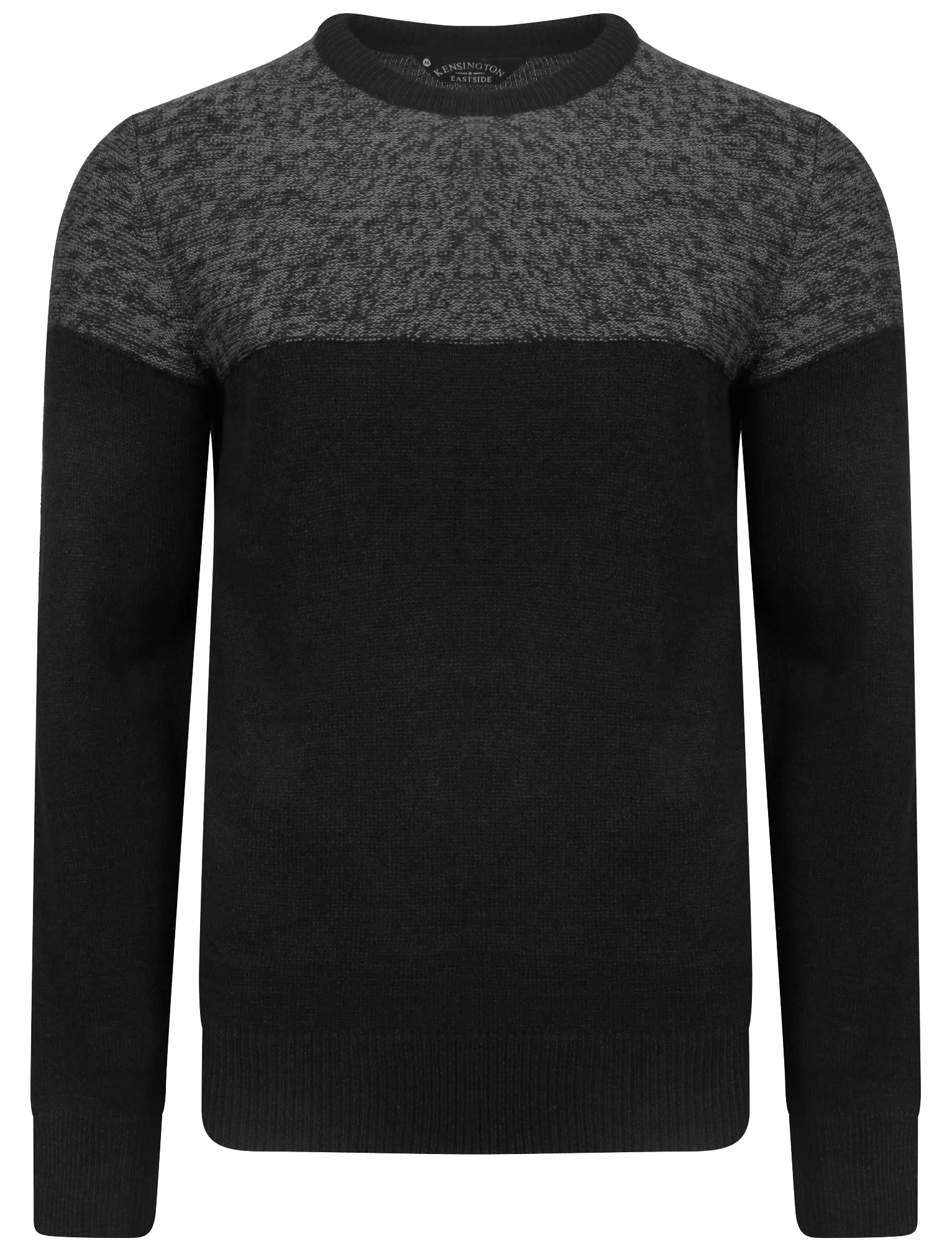 Scoughall Colour Block Knitted Jumper in Black - Kensington Eastside