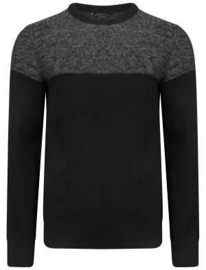 Scoughall Colour Block Knitted Jumper in Black - Kensington Eastside