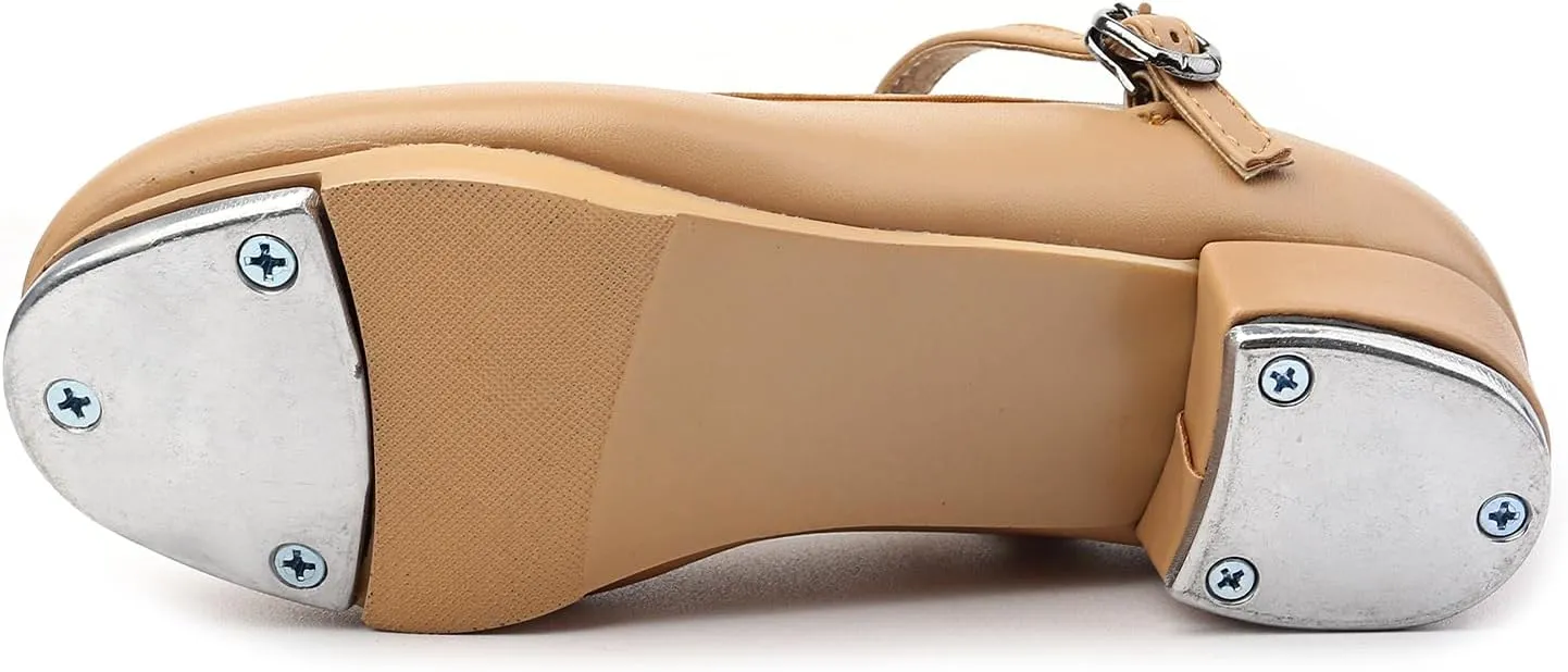 SWDZM Buckle Tap Shoe for Girls Boys PU Leather Non-Slip Oxford Style Tap Shoes for Women