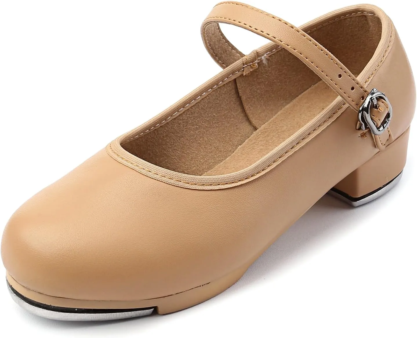 SWDZM Buckle Tap Shoe for Girls Boys PU Leather Non-Slip Oxford Style Tap Shoes for Women