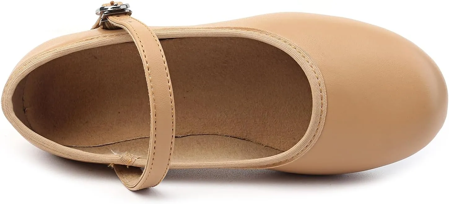 SWDZM Buckle Tap Shoe for Girls Boys PU Leather Non-Slip Oxford Style Tap Shoes for Women