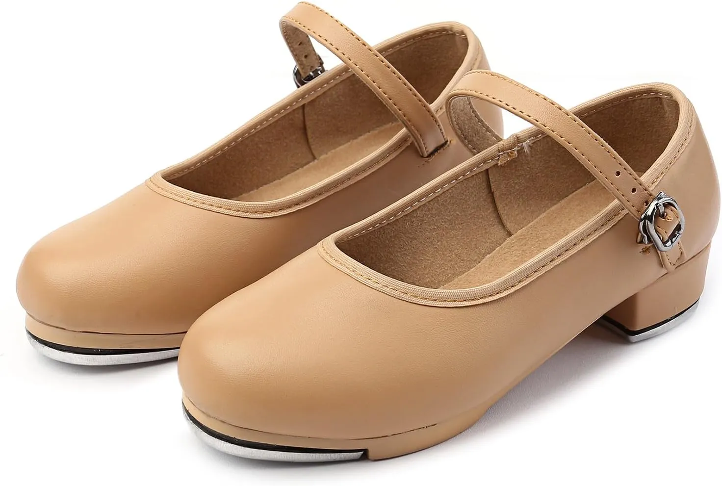 SWDZM Buckle Tap Shoe for Girls Boys PU Leather Non-Slip Oxford Style Tap Shoes for Women
