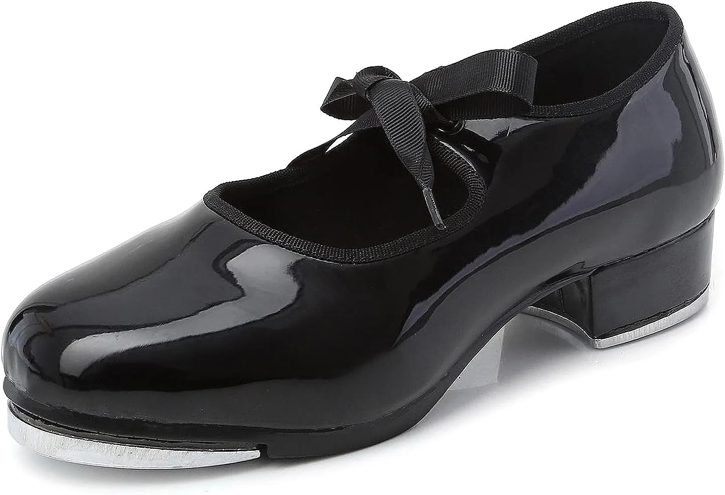 SWDZM PU Leather Tap Shoes for Girls Boys Lace-up Mary Jane Tap Shoes for Beginners