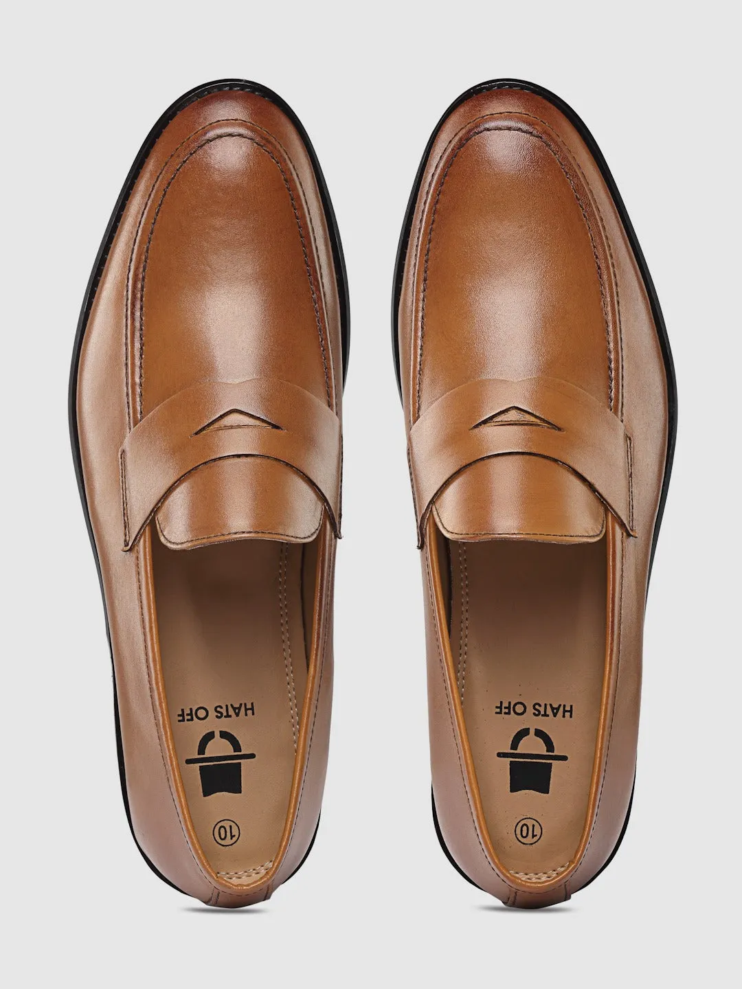 Textured Tan Formal Loafers