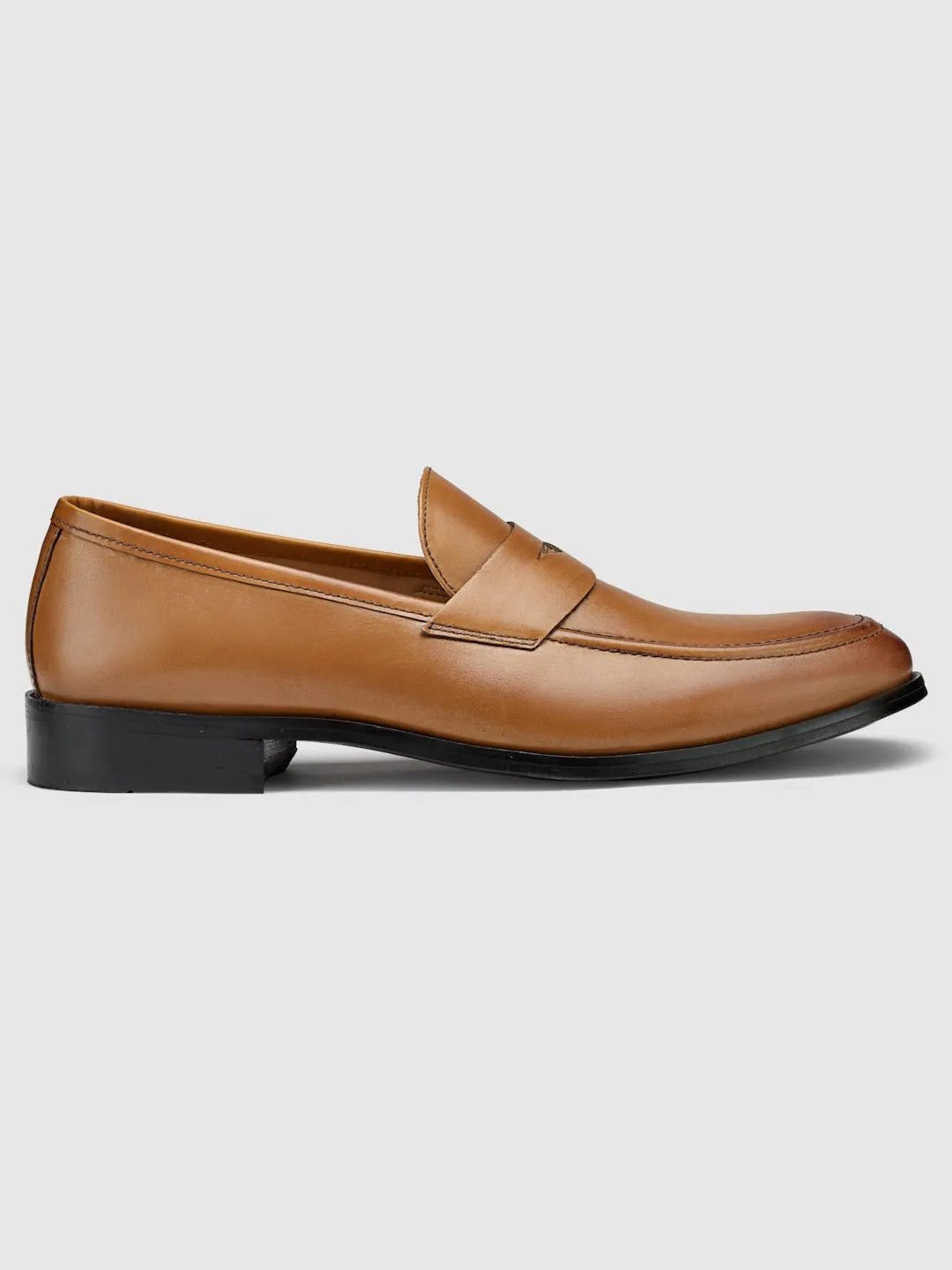 Textured Tan Formal Loafers
