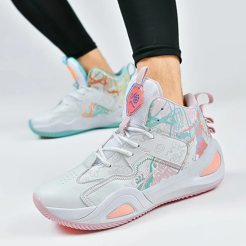 Unisex Fashion High Top Anti Slip Breathable Sneakers Sports Lightweight Running Basketball Shoes