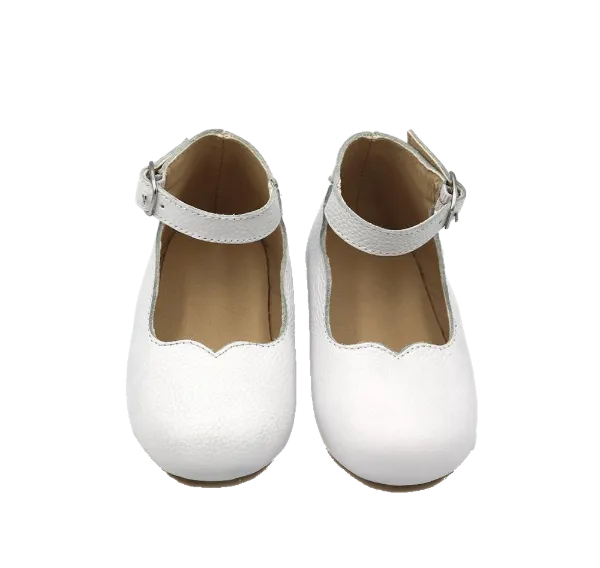 White Leather Mary Janes
