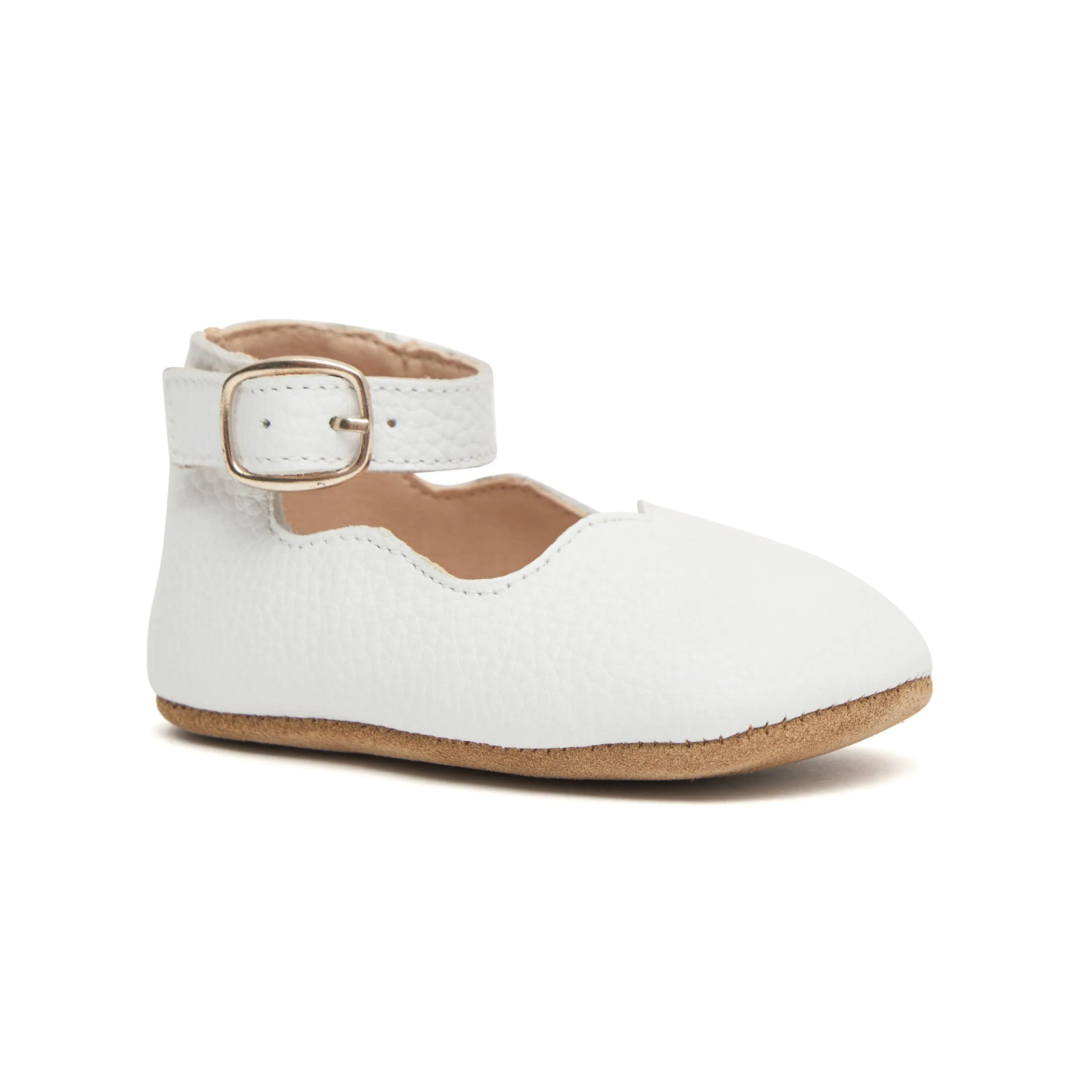 White Leather Mary Janes