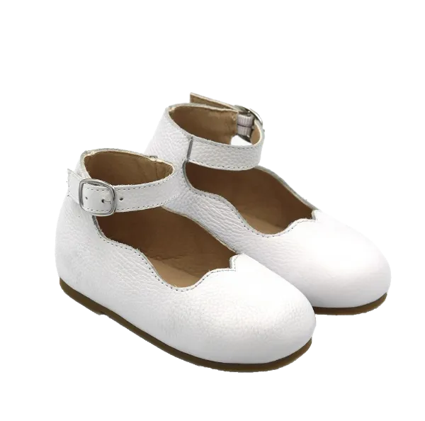 White Leather Mary Janes