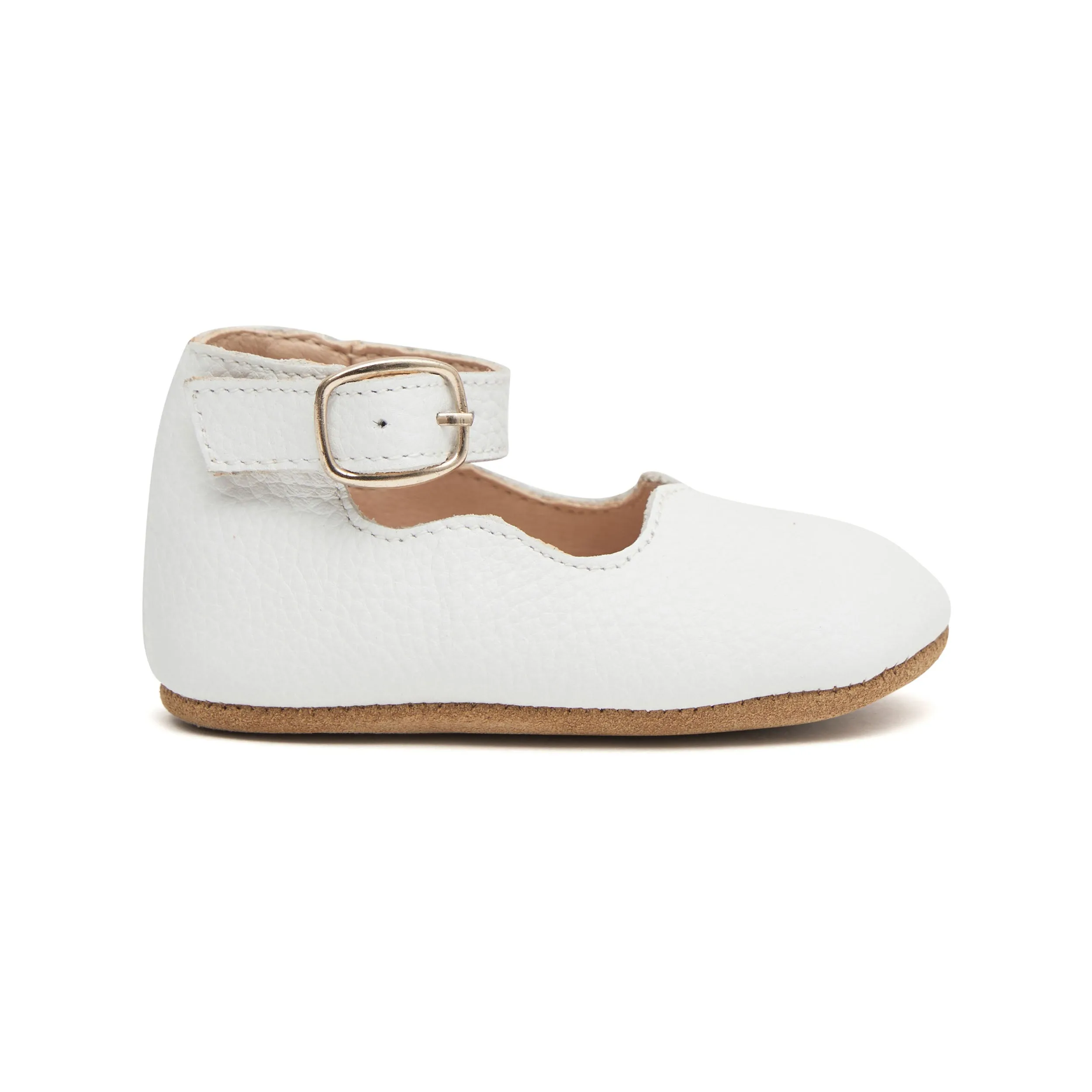 White Leather Mary Janes