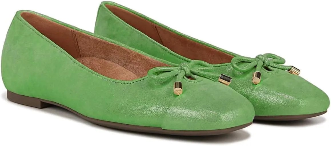 Women Glitter Bow Flats Square Closed Toe Slip On Ballet Flats Cap Toe Metallic Flat Shoes Matte Suede Office Work Flats Ladies Girls Club Driver Flats Dressy Comfort Daily Retro 4-11 M US