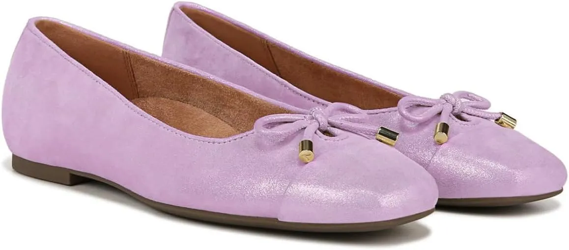 Women Glitter Bow Flats Square Closed Toe Slip On Ballet Flats Cap Toe Metallic Flat Shoes Matte Suede Office Work Flats Ladies Girls Club Driver Flats Dressy Comfort Daily Retro 4-11 M US