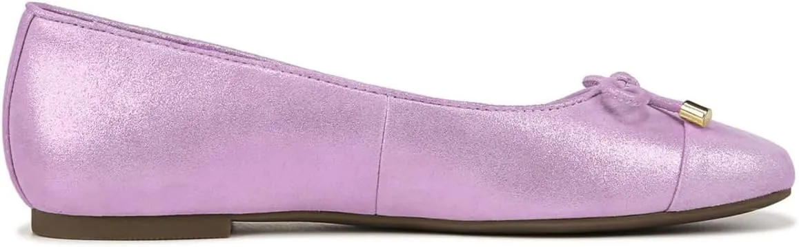 Women Glitter Bow Flats Square Closed Toe Slip On Ballet Flats Cap Toe Metallic Flat Shoes Matte Suede Office Work Flats Ladies Girls Club Driver Flats Dressy Comfort Daily Retro 4-11 M US