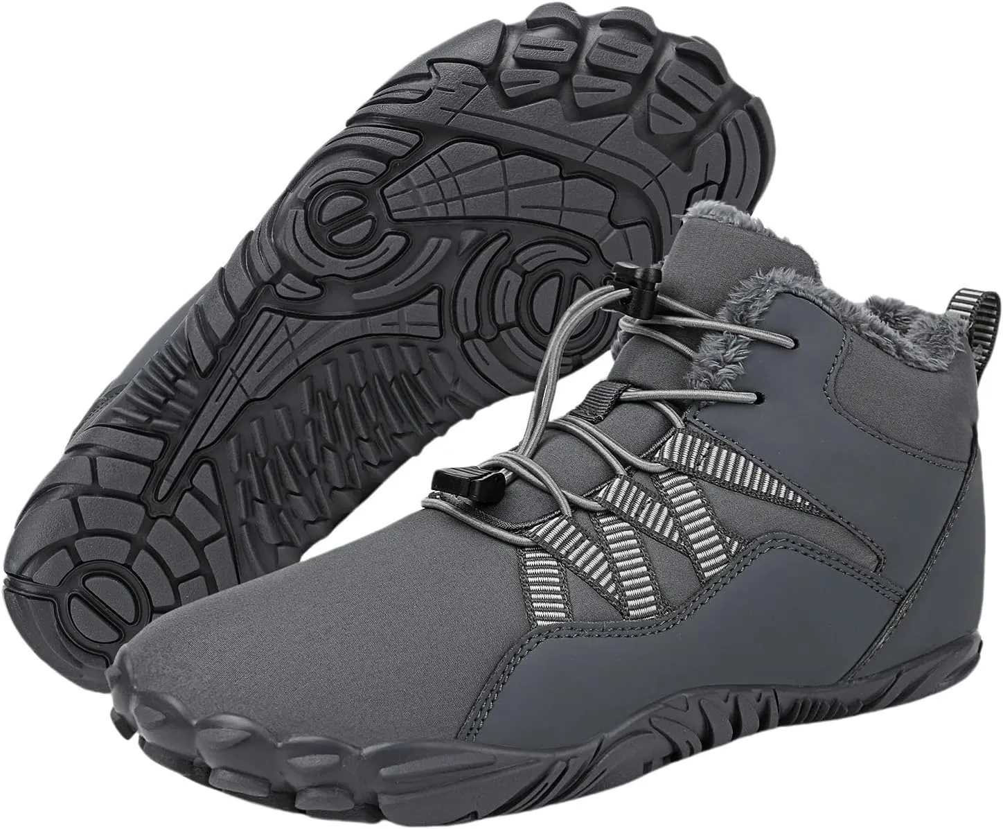 Womens Mens Waterproof Winter Barefoot Shoes Snow Boots Cotton Warm Fur Lined Unisex Walking Hiking Outdoor Shoes